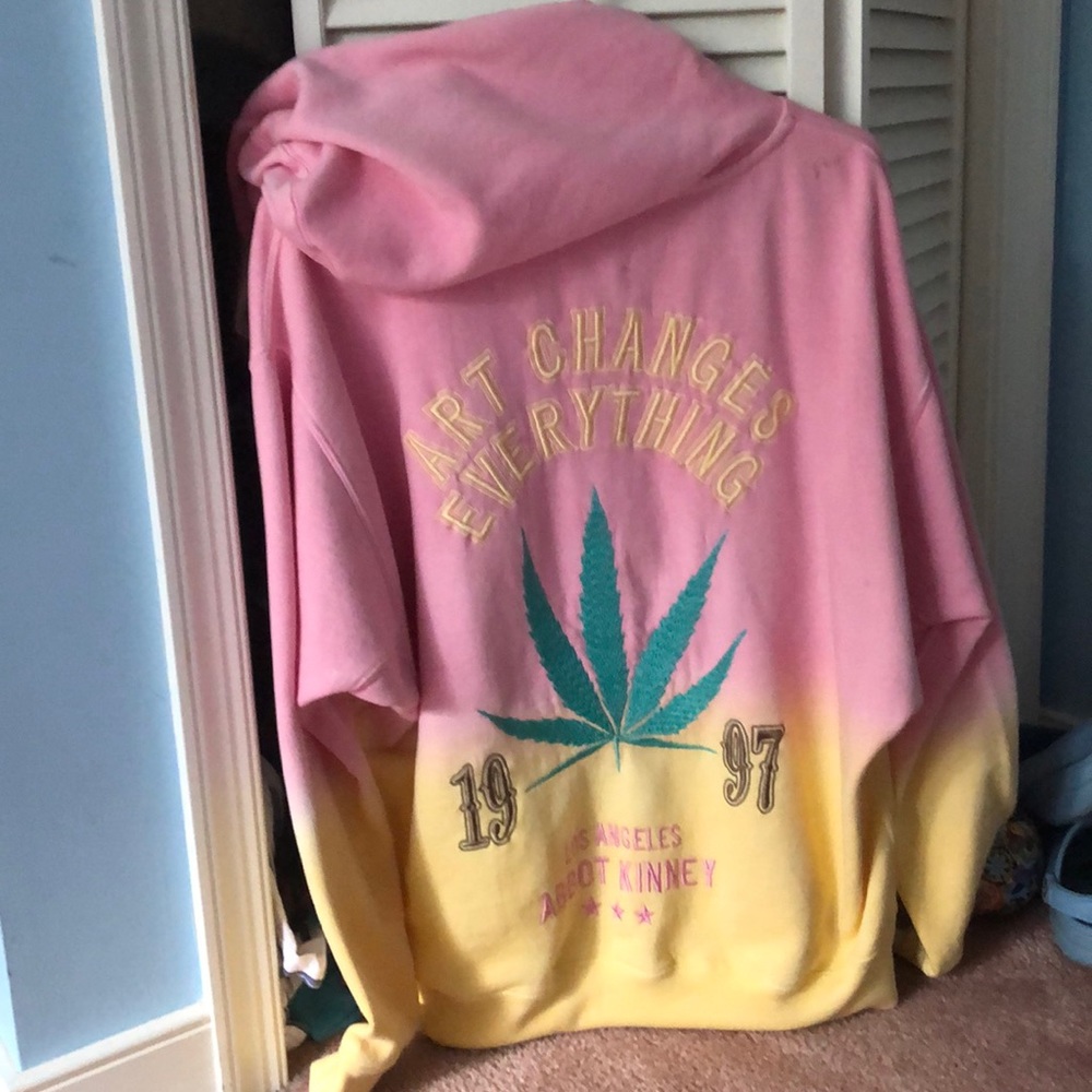Yellow and pink sweatshirt